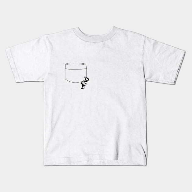 Climbing Lego Man Kids T-Shirt by Azul